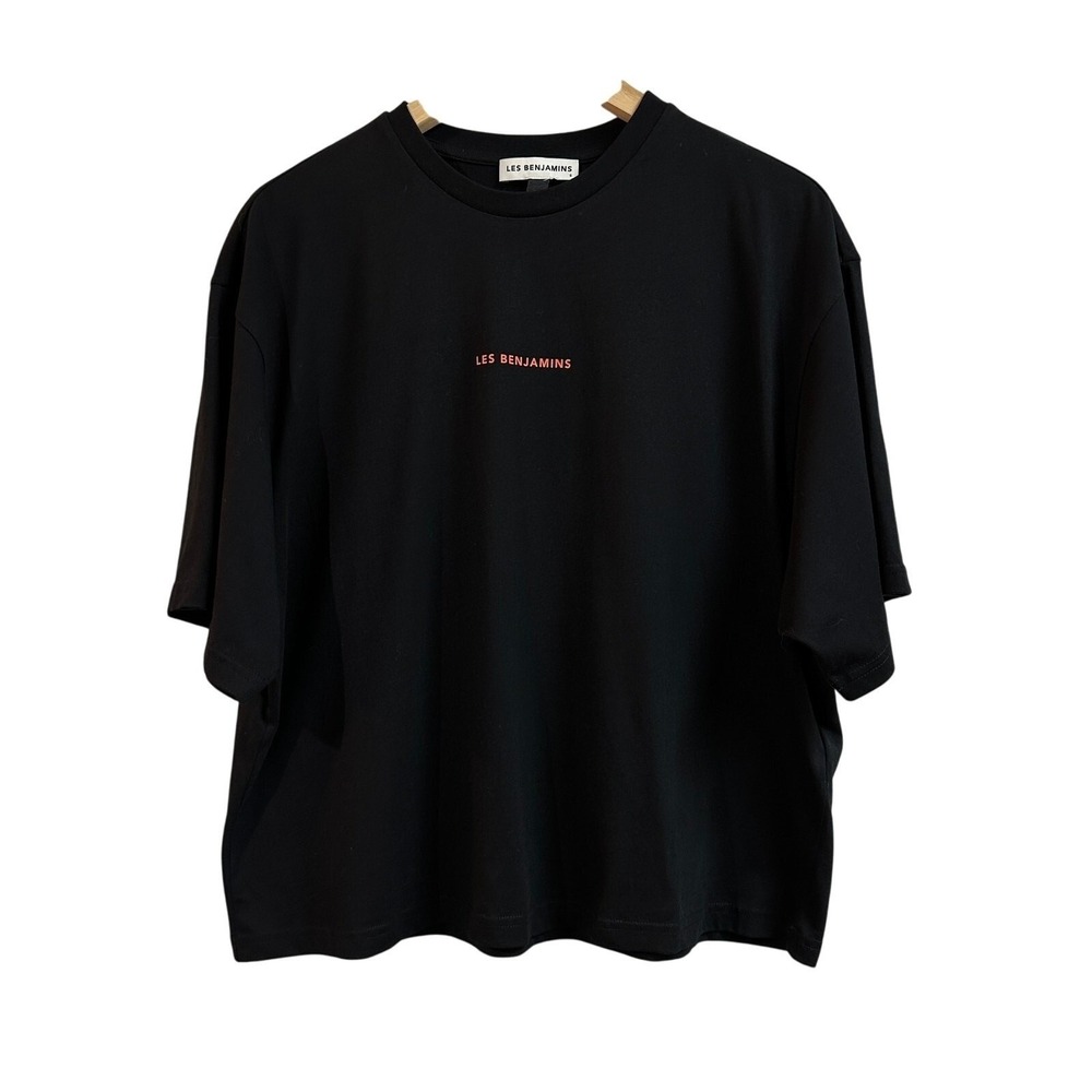 Les Benjamins Womens S Oversized Tee Black Cotton Logo‎ T-Shirt